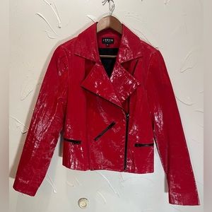 J’Envie Cherry Red Moto Style Jacket Size 6